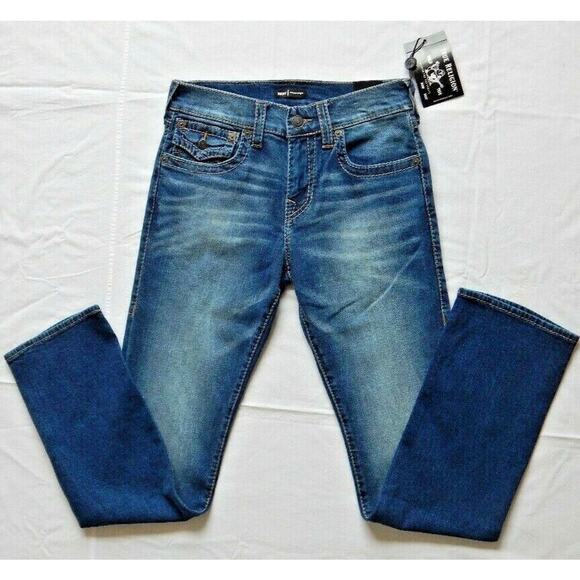 NWT TRUE RELIGION RICKY Flap Big T Relaxed Straight Faded Wash Jeans Men's 30x33 - Picture 2 of 6